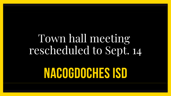Town Hall Meeting Rescheduled for Sept 20