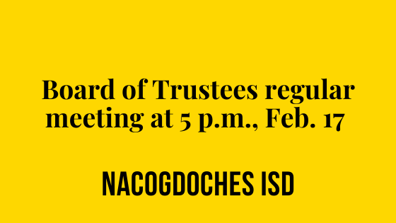 Trustees holding board meeting at 5 p.m., Feb. 17