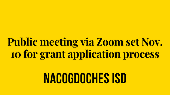 Public meeting via Zoom set Nov. 10 for NISD grant application process