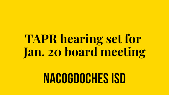 TAPR hearing set for Jan. 20