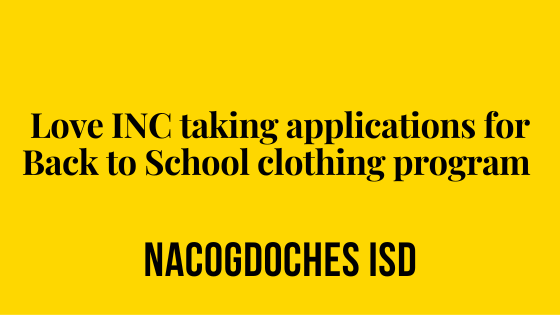 Love INC taking applications for Back to School clothing program