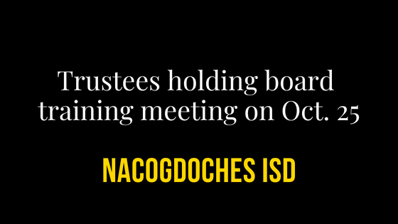 Trustees holding special meeting for board training Oct. 25