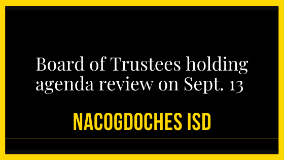 NISD Board to hold Agenda Review on Sept 13th