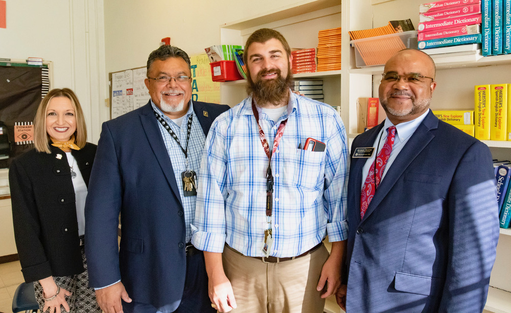 Teacher with administrators