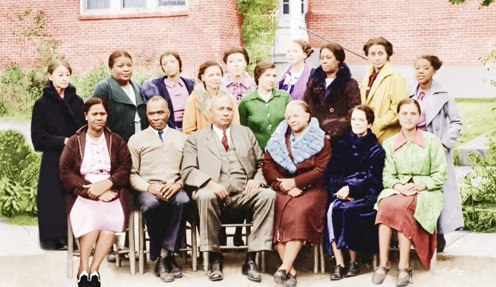 E.J. Campbell (center) shown with other Nacogdoches educators