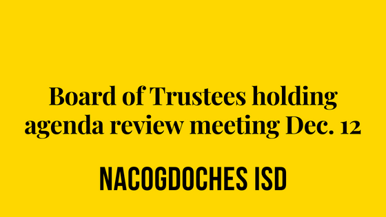 Board of Trustees holding agenda review Dec. 12