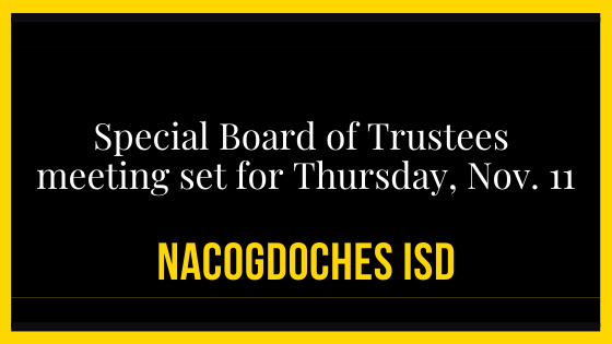 Special board meeting set for Nov. 11